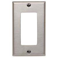 Leviton® Decora® 84401-40 Standard Size Wallplate, 1 Gang, 4-1/2 in H x 2-3/4 in W, 302 Stainless Steel