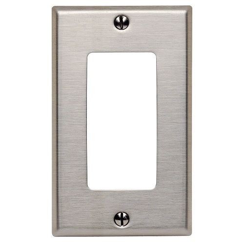 Leviton® Decora® 84401-40 Standard Size Wallplate, 1 Gang, 4-1/2 in H x 2-3/4 in W, 302 Stainless Steel