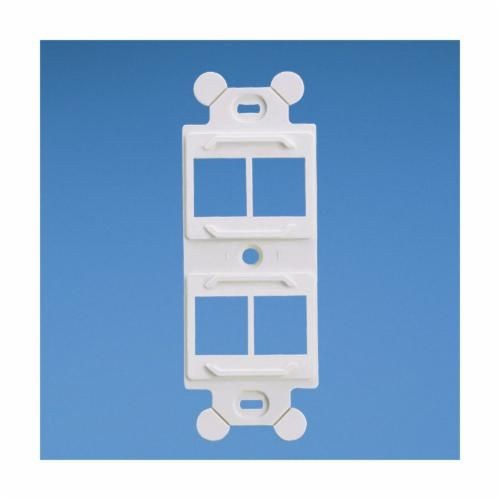 NK4106MFIWPanduit® NetKey® NK4106MFIW Flat Vertical Orientation Module Adapter Frame, 1 Gangs, 4 Ports, ABS, Off-White, For Use With Keystone Module