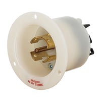 HBL2825STWiring Device-Kellems HBL2825ST HBL Flanged Inlet Locking Devices, 277 to 480 VAC, 30 A, 4 Poles, 5 Wires, White