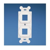 Panduit® NetKey® NK2106MFEI Flat Module Adapter Frame, 1 Gangs, 2 Ports, ABS, Electric Ivory, For Use With Keystone Module