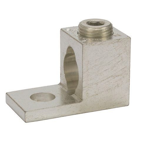 NSI BS400T Dual Rated Mechanical Terminal Lug, 4 AWG to 600 kcmil, 1/0 AWG to 250 kcmil Aluminum/Copper Conductor, 9/16 in Stud, 6061-T6 Aluminum Alloy