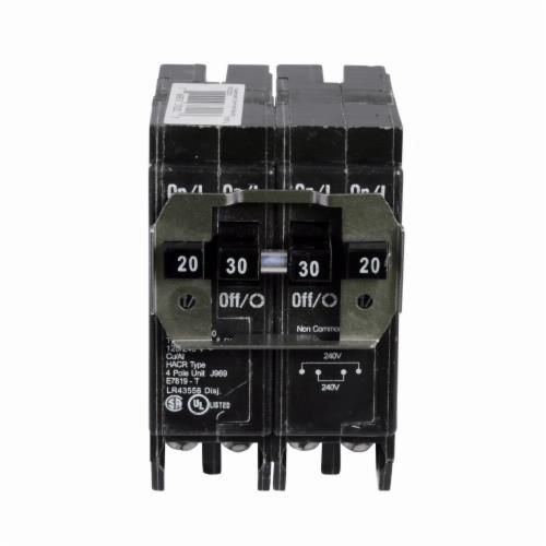 BRD230250EATON BRD230250 Type BR Quadplex Circuit Breaker, 120/240 VAC, 30 to 50 A, 10 kA Interrupt, 4 Poles, Independent/Thermal Magnetic Trip