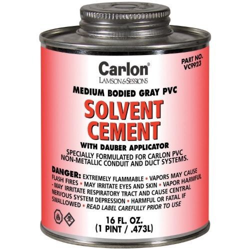Carlon® VC9922 Medium Conduit Cement With Dauber Applicator, 32 oz Can, Liquid Form, Gray, 0.91