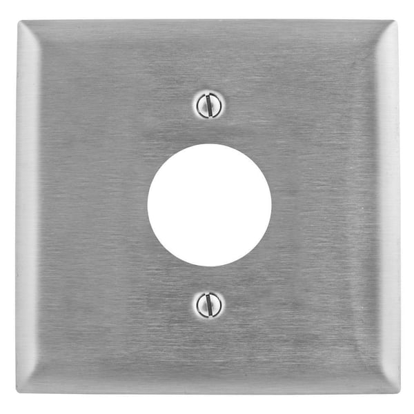 Bryant Electric SS749 Standard Wallplate, 2 Gangs, 4.5 in H x 4.6 in W, 302/304 Stainless Steel