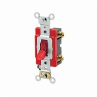 1221-PLRLeviton® 1221-PLR Illuminated ON Self-Grounding AC Quiet Toggle Switch, 120 VAC, 20 A, 1 hp Power Rating, SP Contact
