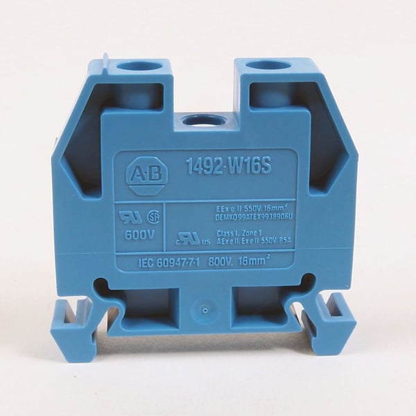 1492-W16SAllen-Bradley 1492-W16S 1492-W IEC Terminal Block, Space-Saver Feed-Through Blocks, 16 mm (# 14 AWG - # 4 AWG), Single-circuit terminal block, Gray (Standard),