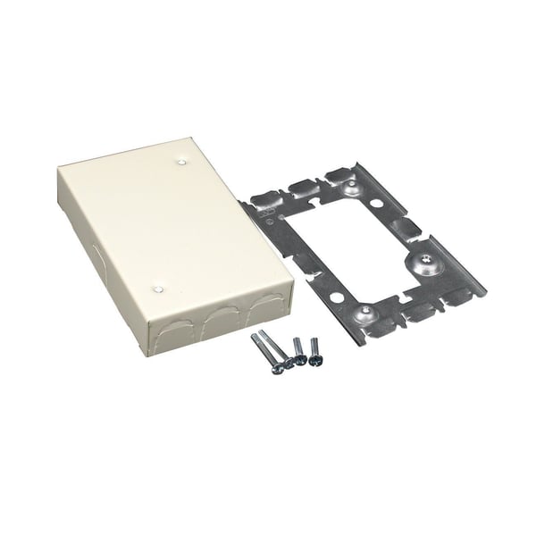Wiremold® V5760 Blank Extension Box, 4-5/8 in L x 2-7/8 in W x 15/16 in H, Steel, Ivory/White