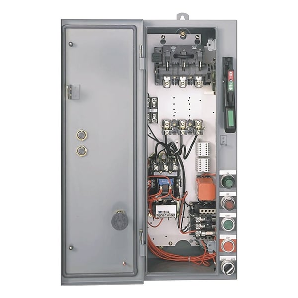 Allen-Bradley 512-BACD-24J Combination Starter Disconnect, Size 1, 120V 60 Hz, NEMA 1 General Purpose, Fusible, 30 A Class J, No options, 600/110/120 VAC - 50/60Hz(CD), Eutectic Overload, Eutectic Alloy, No Fuse Cover
