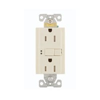 EATON Eaton Wiring Devices TRSGF15LA-M Duplex Self-Test Tamper-Resistant GFCI Receptacle, 125 VAC, 15 A, 2 Poles, 3 Wires, Light Almond