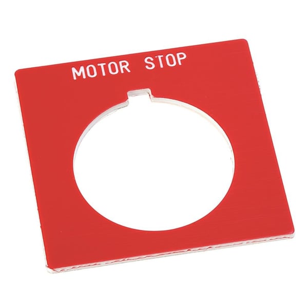 800H-W378Allen-Bradley, 800H-W378, 800H Legend Plate, Standard, PUSH TO STOP, Red