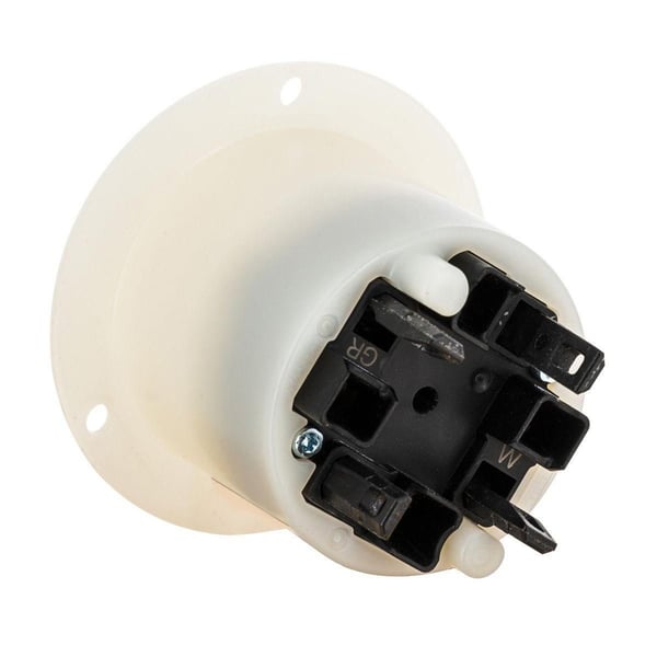 HBL2715STWiring Device-Kellems HBL2715ST HBL Flanged Inlet Locking Devices, 120 to 250 VAC, 30 A, 3 Poles, 4 Wires, White