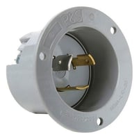 Pass & Seymour® Turnlok® L1020-FI 3-Phase Locking Flanged Inlet, 125/250 VAC, 20 A, 2 Poles, 3 Wires, Gray