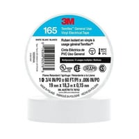 3M™ Temflex™ 165WH4A Vinyl Electrical Tape 165, White, 3/4 in x 60 ft (19 mm x 18 m)