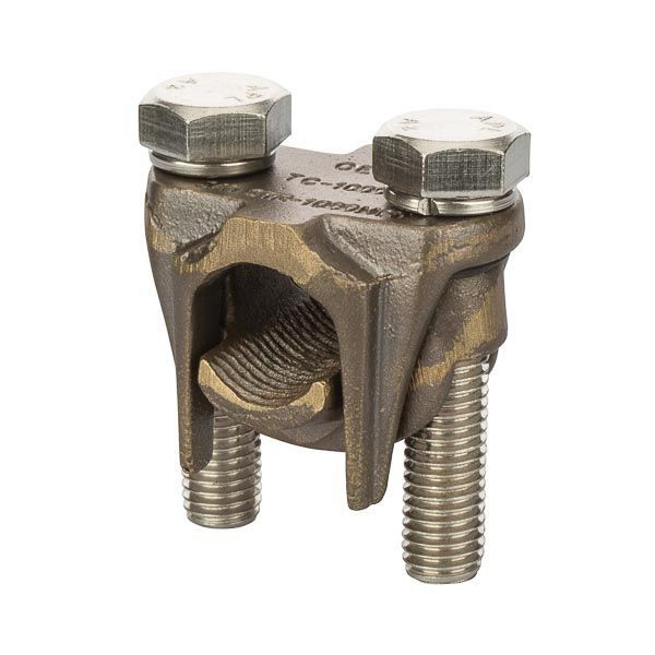 NSI TC1000 2-Bolt Tap Connector, 750 to 1000 kcmil Solid Copper Conductor, Bronze