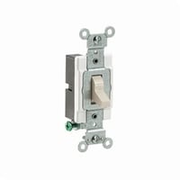 CS120-2TLeviton® CS120-2T Grounding AC Quiet Toggle Switch, 120/277 VAC, 20 A, 800 W, 1000 VA Power Rating, SP Contact