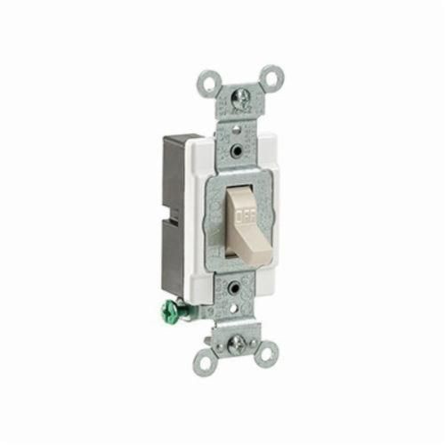 CS120-2TLeviton® CS120-2T Grounding AC Quiet Toggle Switch, 120/277 VAC, 20 A, 800 W, 1000 VA Power Rating, SP Contact