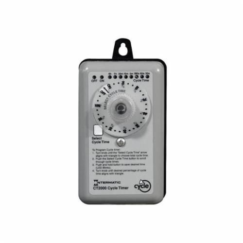 CT2000Intermatic® CT2000 Percentage Cycle Timer, 30 s to 4 hr Setting, 120/240 VAC, 1 hp, 2 hp hp, SPDT 1NO Contact, 1 Poles
