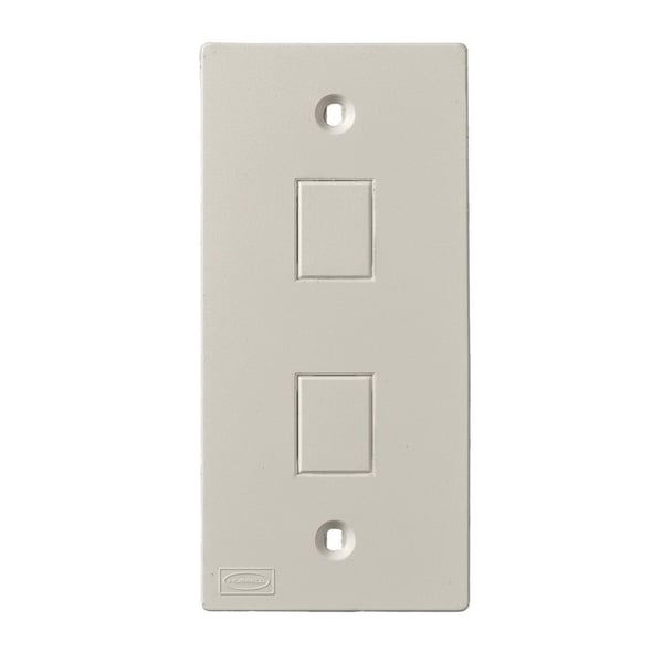 PREMISE WIRING KP2162 KP Series 1-Gang 2-Jack Non-Metallic Faceplate, For Use With BaseTrak® Multi-Channel Raceway, Molded PVC, Off-White