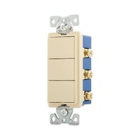 EATON 7729V-BOX 3-Way Temper-Resistant Decorator Combination Switch, 120/277 VAC, 15 A
