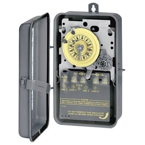 Intermatic® T1472BR T1400 Mechanical Timer Switch, 24 hr Setting, 208 to 277 VAC, 5 hp, 4NO 4PST Contact, 4 Poles