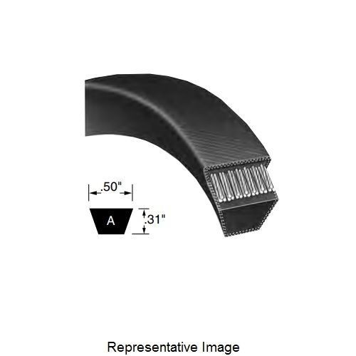 A68Bando Power King® A68 Multi V-Belt, 70 in, 69.3 in, 0.31 in THK, 1/2 in W Top, Rubber
