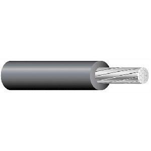 XHHW1ALXHHW AL, Stranded, 1 AWG, 1 Conductor, Aluminum, Black, 600 Volts