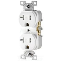 TRCR20WEATON Arrow Hart™ Eaton Wiring Devices TRCR20W TRCR Duplex Heavy Duty Tamper-Resistant Straight Blade Receptacle, 125 VAC, 20 A, 2 Poles, 3 Wires, White
