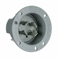 L1430-FIPass & Seymour® Turnlok® L1430-FI Locking Flanged Inlet, 125/250 VAC, 30 A, 2 Poles, 3 Wires, Black/White