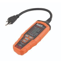 Klein® RT310 AFCI/GFCI Outlet Tester, 120 V, 3 Wire, Grounded Electrical Outlet, 7.4 in L x 1.3 in H x 2.3 in W, Battery Operated