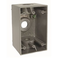 BELL® 5385-0 Deep Weatherproof Outlet Box With Lugs, Die Cast Aluminum, 22.5 cu-in, 1 Gang, 3 Outlets, 4-1/2 in H x 2-3/4 in W x 2-5/8 in D