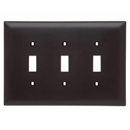 Pass & Seymour® Sierraplex® SPJ3 Junior Jumbo Wallplate, 3 Gangs, 5 in H x 6-3/4 in W, Thermoplastic, Brown