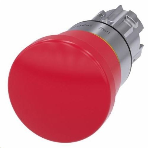 Siemens 3SU10501HA200AA0 Emergency Stop Mushroom Pushbutton, 22 mm, Positive Latching Operator, Red