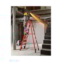 6312WERNER® 6310 6300 Type IAA Single Sided Step Ladder, 10 ft H Ladder, 375 lb Load, 9 Steps, Fiberglass