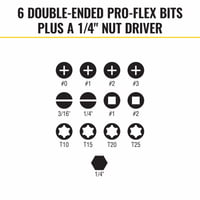 32313HDKlein® 32313HD 13-in-1 Ratcheting Screwdriver, 7 Pieces, T10, T15, T20, T25 Range, Cushion Grip Handle, Steel