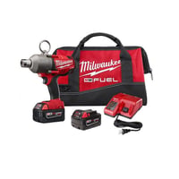 Milwaukee® 2765-22 M18™ FUEL™ High Torque Cordless Impact Wrench Kit, 7/16 in Hex/Straight Drive, 1700/2300 bpm, 300/500 ft-lb Torque, 18 VDC, 8-3/4 in OAL