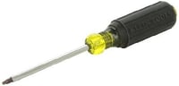 Klein® Cushion-Grip® 662 Screwdriver, #2 Square Recessed Point, Steel Shank, 8-1/4 in OAL, Acetate Handle, Polished Chrome, ANSI/ASME Specified