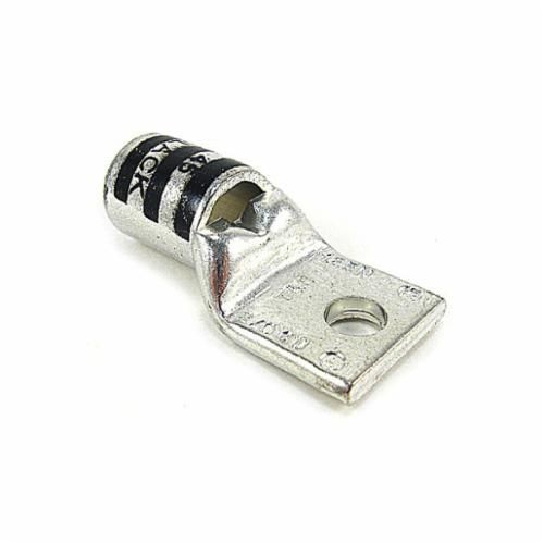 54110Color-Keyed® 54110 54100 1-Hole Non-Insulated Compression Lug With Peep Hole, 2/0 AWG Copper Conductor, Die Code: 45, 3/8 in Stud, Copper