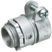 Arlington L424 Single Screw Cable Connector With 1.24 in Dia Round End Stop, 1-1/4 in Trade, 1-1/4 in Knockout, 1.55 to 1.61 in Cable Openings, Die Cast Zinc