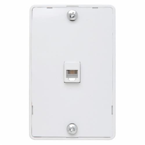 On-Q® WMTE14-W WMTE14 Standard Telephone Jack, 1 Gangs, 4.7 in L x 3 in W, Thermoplastic, Wall Mount