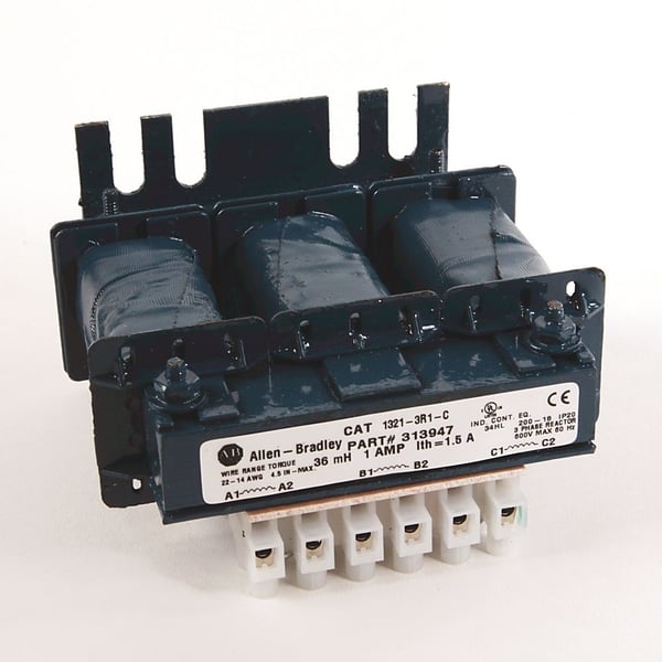 1321-3RB400-BAllen-Bradley, 1321-3RB400-B, Three-Phase Line Reactor, NEMA 1 Enclosure, with Flag Terminals, 400 Amps, 0.060 mh