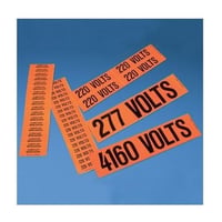 Panduit® PCV-208BY Style B Voltage Marker, 4.5 in W x 4-1/2 in L, 208 VOLTS Legend, Black Legend, Orange Background, Vinyl