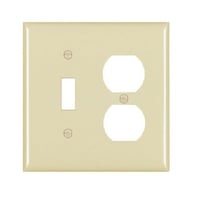Pass & Seymour® TradeMaster® TP18-I Standard Combination Wallplate, 2 Gangs, Ivory, 4.7 in, Thermoplastic