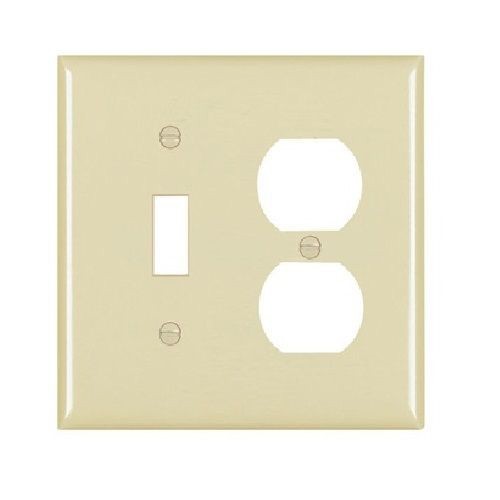 Pass & Seymour® TradeMaster® TP18-I Standard Combination Wallplate, 2 Gangs, Ivory, 4.7 in, Thermoplastic