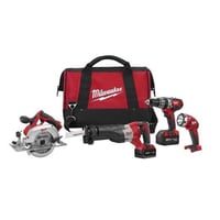 Milwaukee® M18™ 2694-24 Cordless Combination Kit, Tools: Circular Saw, Hammer Drill, Reciprocating Saw, 18 VDC, 3 Ah Lithium-Ion