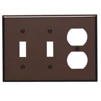 PJ28BEATON Arrow Hart™ Eaton Wiring Devices PJ28B Mid-Sized Combination Wallplate, 3 Gangs, 4.87 in H x 6.75 in W, Polycarbonate/Thermoplastic, Brown