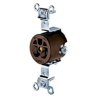 Hubbell® HBL® HBL5251 Standard Straight Blade Receptacle, 125 VAC, 15 A, 2 Poles, 3 Wires, Brown