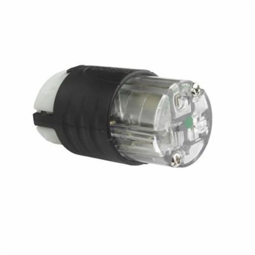 PS5369XHGPass & Seymour® PS5369-XHG Straight Blade Connector, 125 VAC, 20 A, 2 Poles, 3 Wires, Black/White