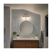 55111BNBKichler® 55111BNB Ciona™ Art Deco Style Non-Dimmable Vanity Light Fixture, (2) A19 Incandescent Lamp, 100 W Fixture, 120 V, Brushed Natural Brass Housing