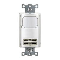 Wiring Device-Kellems H-MOSS® AD2000W1N Adaptive Dual 1-Circuit Occupancy Vacancy Sensor Switch With Photocell, 120/277 VAC, Passive Infrared/Ultrasonic Sensor, 1000 sq-ft Coverage, Wall Mount